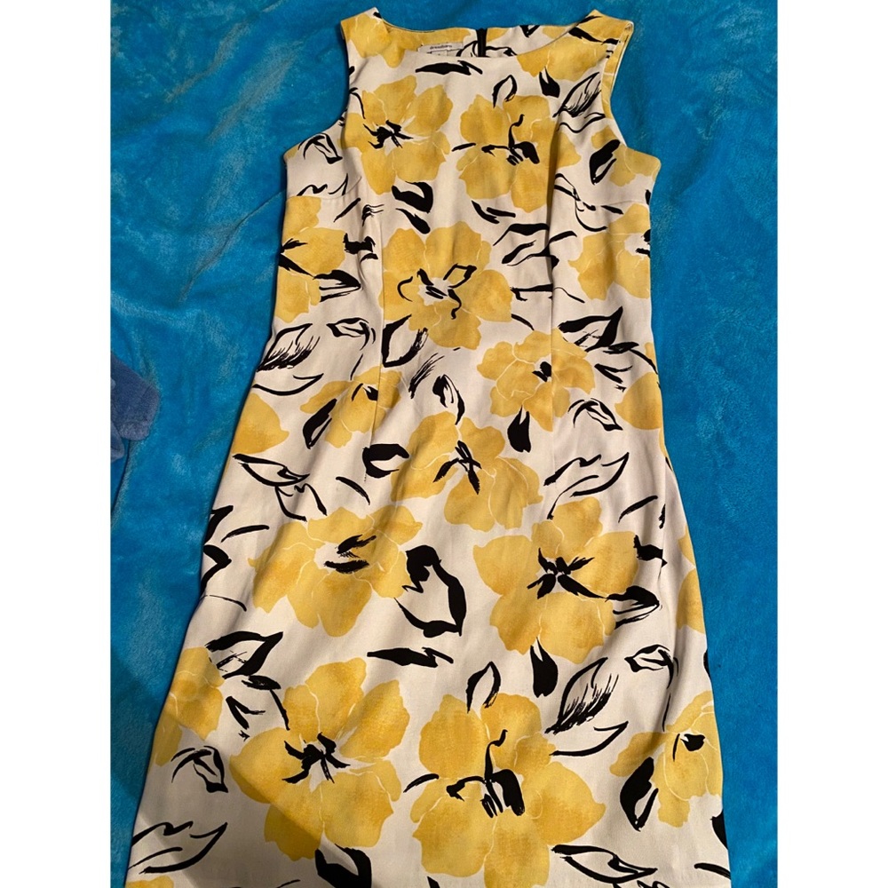 Yellow floral print dress